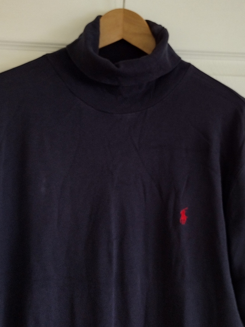Vintage Ralph Lauren Navy Turtleneck Sweater with Red Logo